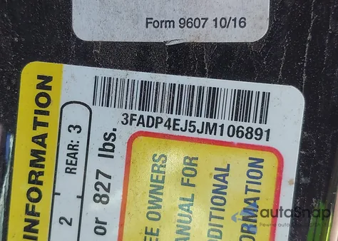 2018 Ford Fiesta Se из США, поврежденный, VIN 3FADP4EJ5JM106891